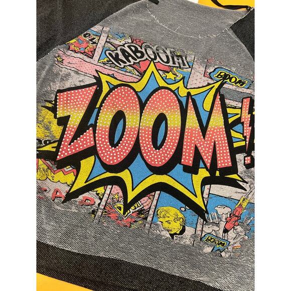 Cleo Zoom Comic Book Graphic Raglan Long Sleeve Raw Neck Sweatshirt Size Large - Picture 8 of 8